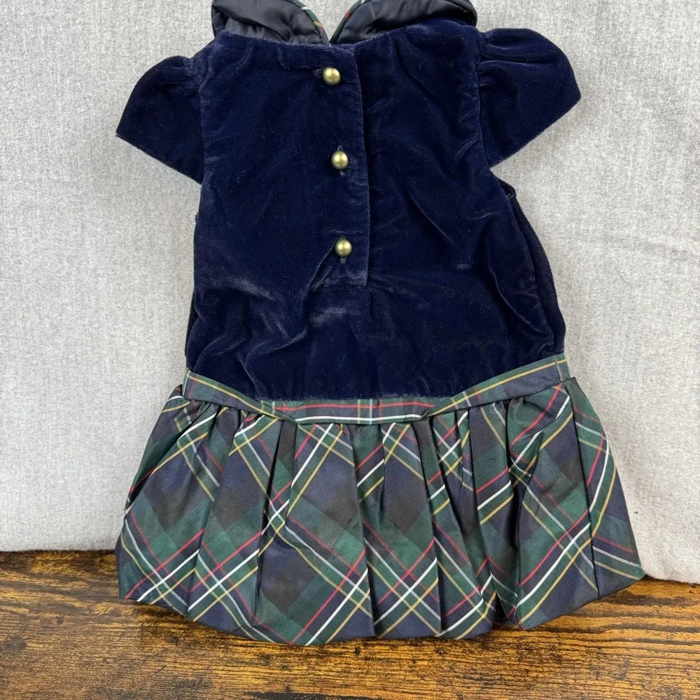 NWT Janie and Jack Dress Size 0 To 3 Months Holiday Outfit Velvet Blue